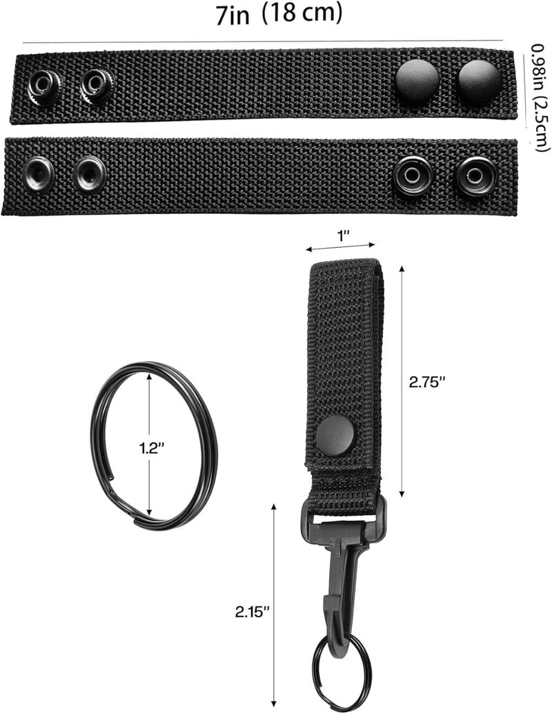 Woosuke 6Pcs Nylon Duty Belt Keepers for Duty Belt, Tactical Belt Loop Clip Molle Key Holder With Double Snaps - Police Security Law Enforcement Accessories - Image 3
